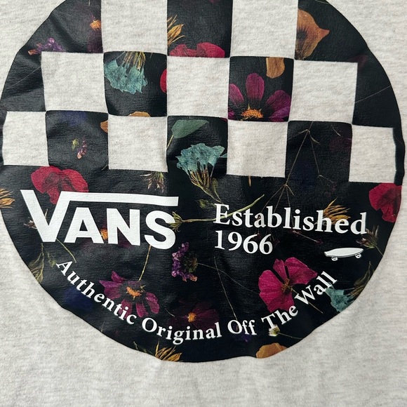 Vans Women’s Gray Floral Graphic Crop Top Short sleeve T shirt - Picture 3 of 3